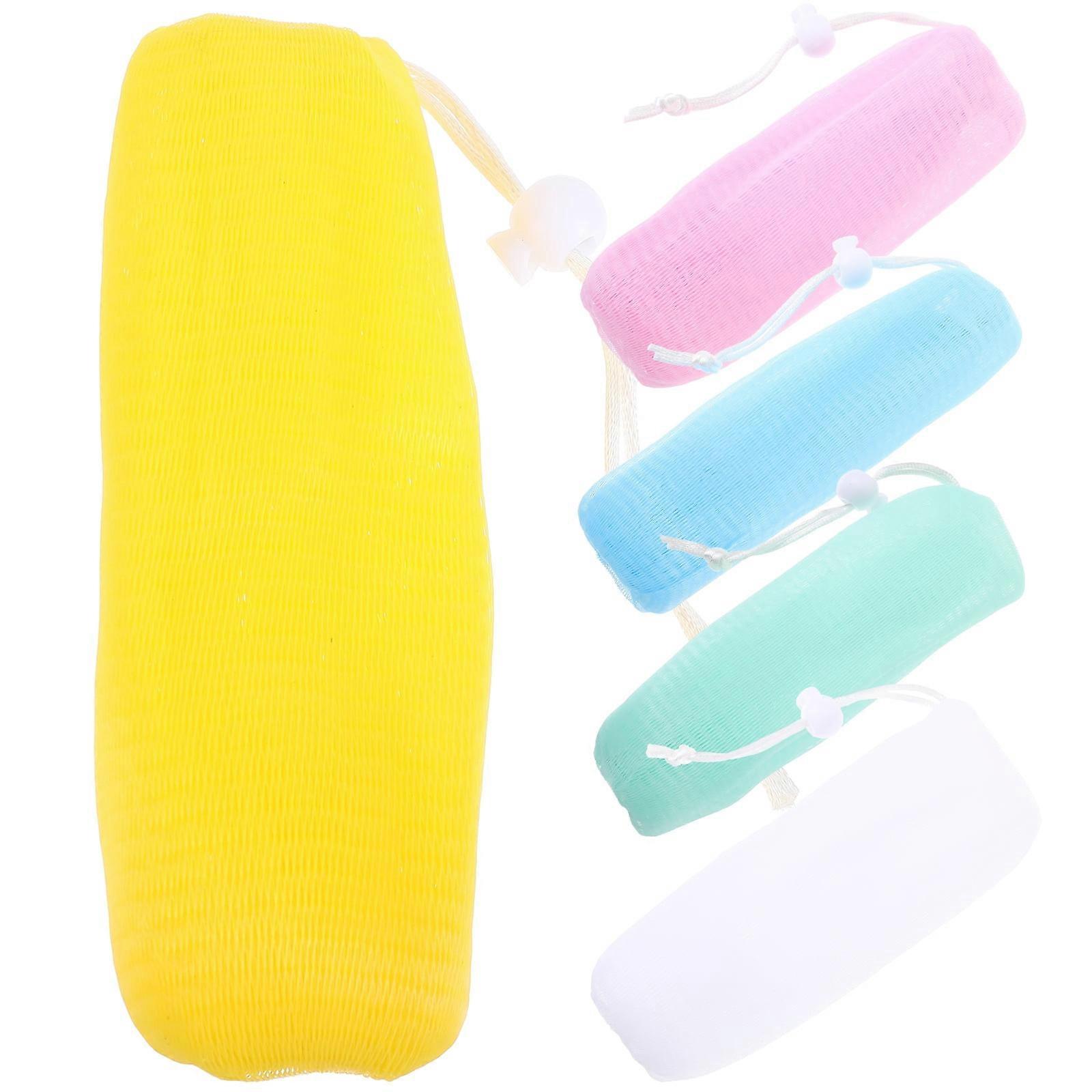 5 Pcs Bubble Net Soap Foam Lathering Money Sasquatch Washcloth Pouch Man Travel