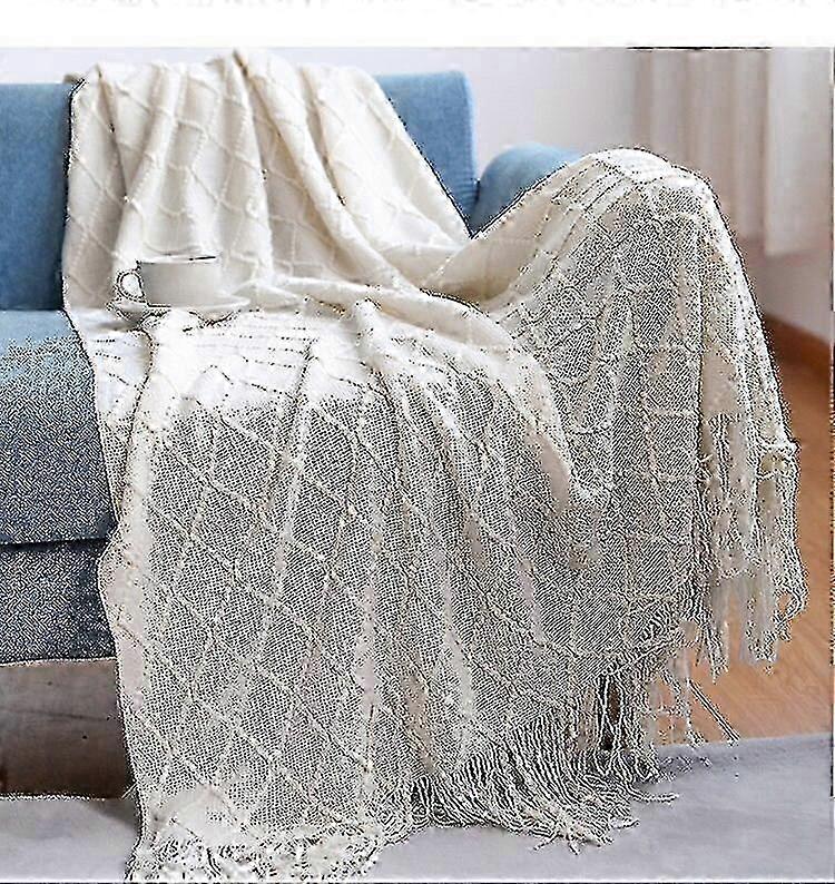 Nordic Knitted Throw Blanket - Soft, Textured Solid For Sofa, Bed Christmas Decor In Europe