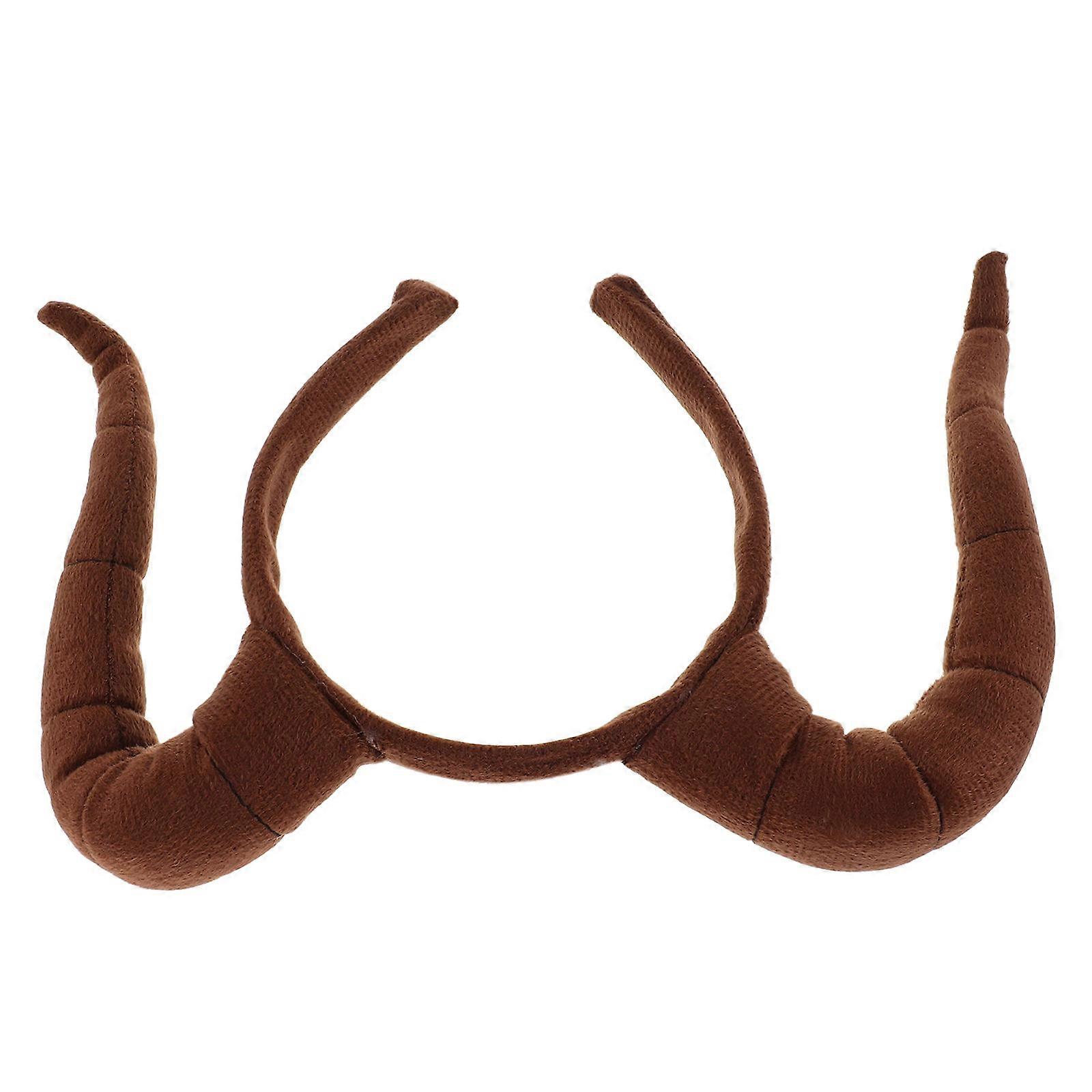 Sheep Horn Headband Plush Animal Headband for Party Use 2Pcs Costume Prop