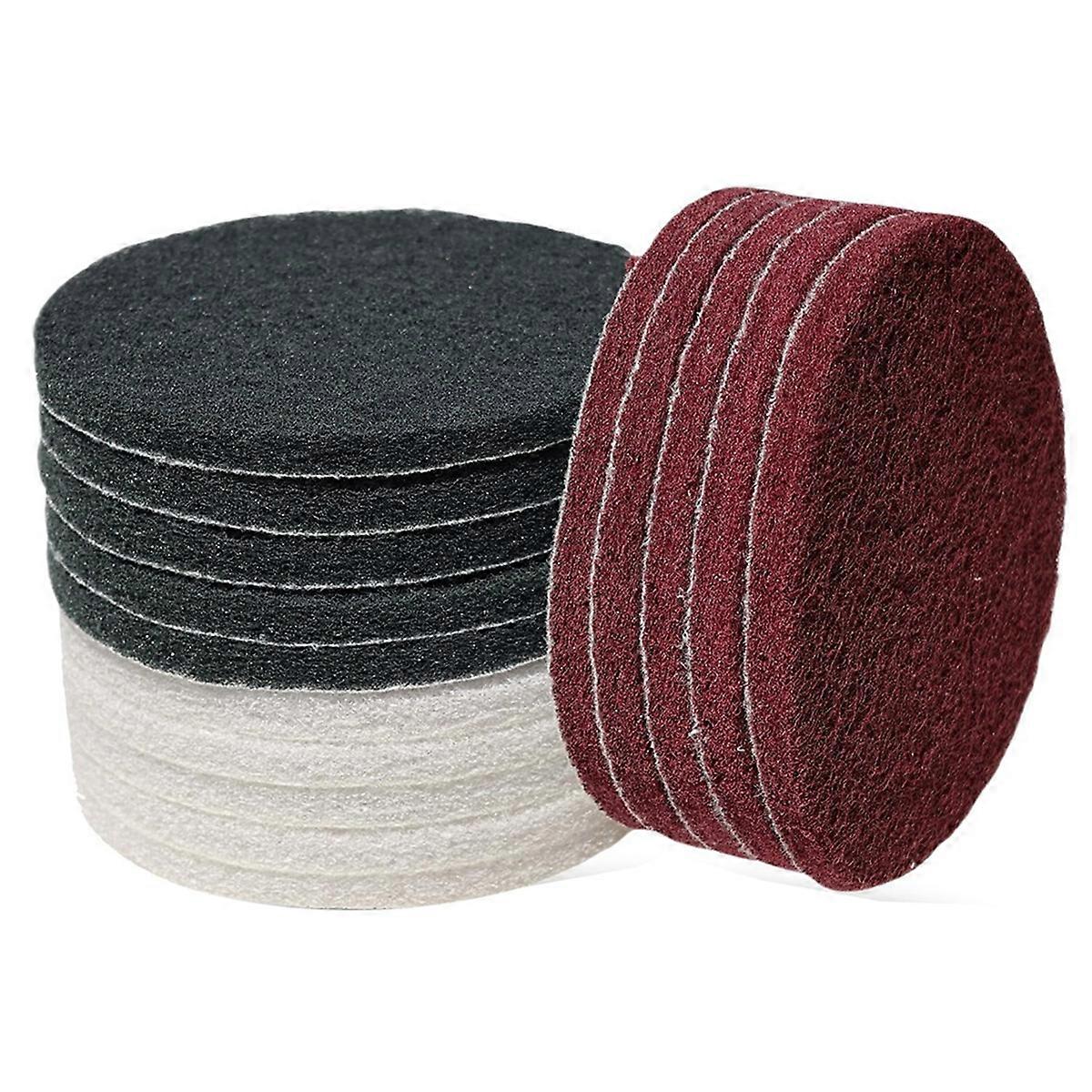 15 PCS 5 Inch Hoop and Loop Multipurpose Scrubber Scouring Pads - Flocking Scuff Pads, Conditioning