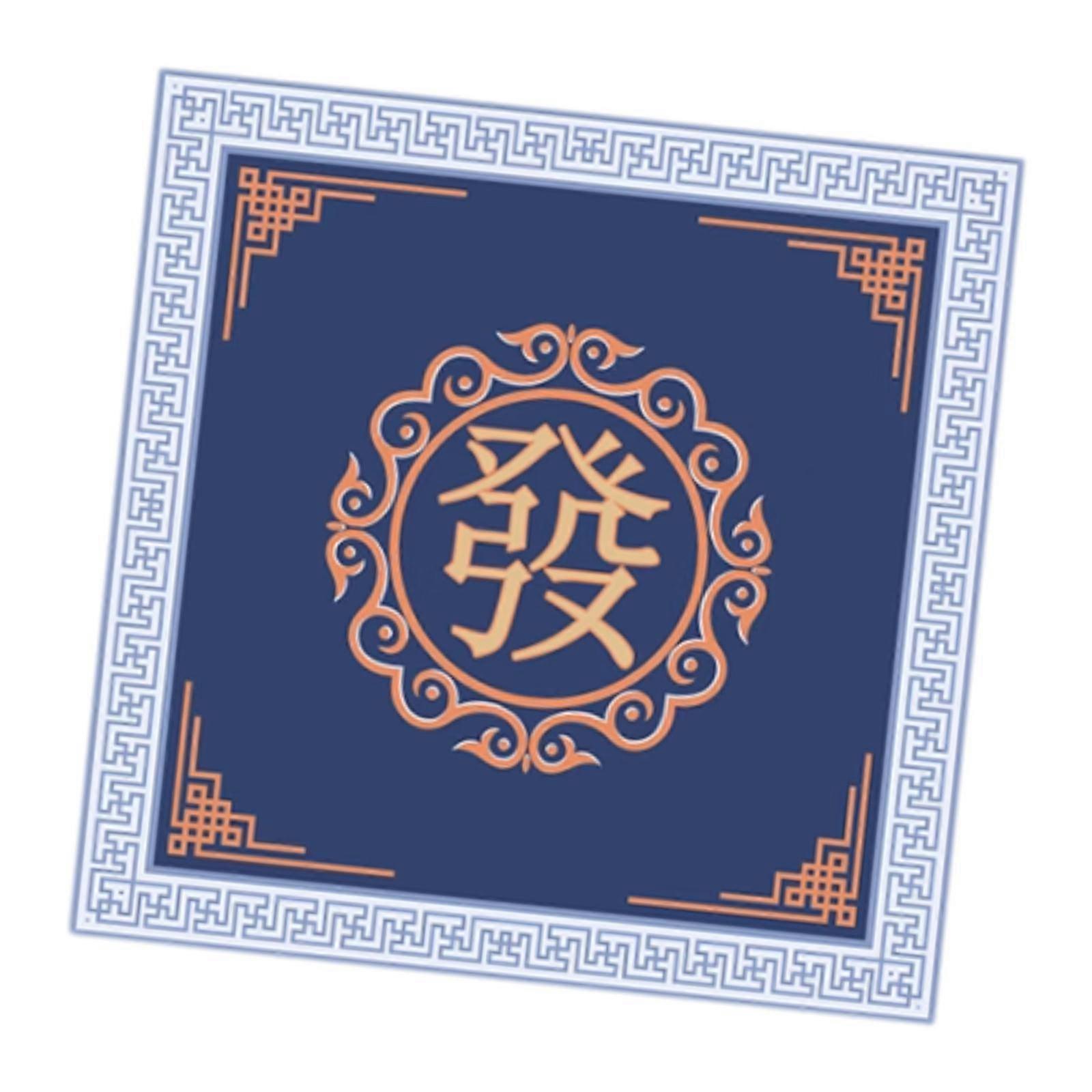 Mahjongg Mat Velvet Profesonal Board Game Mat for Home Gathering Tile Game Blue A