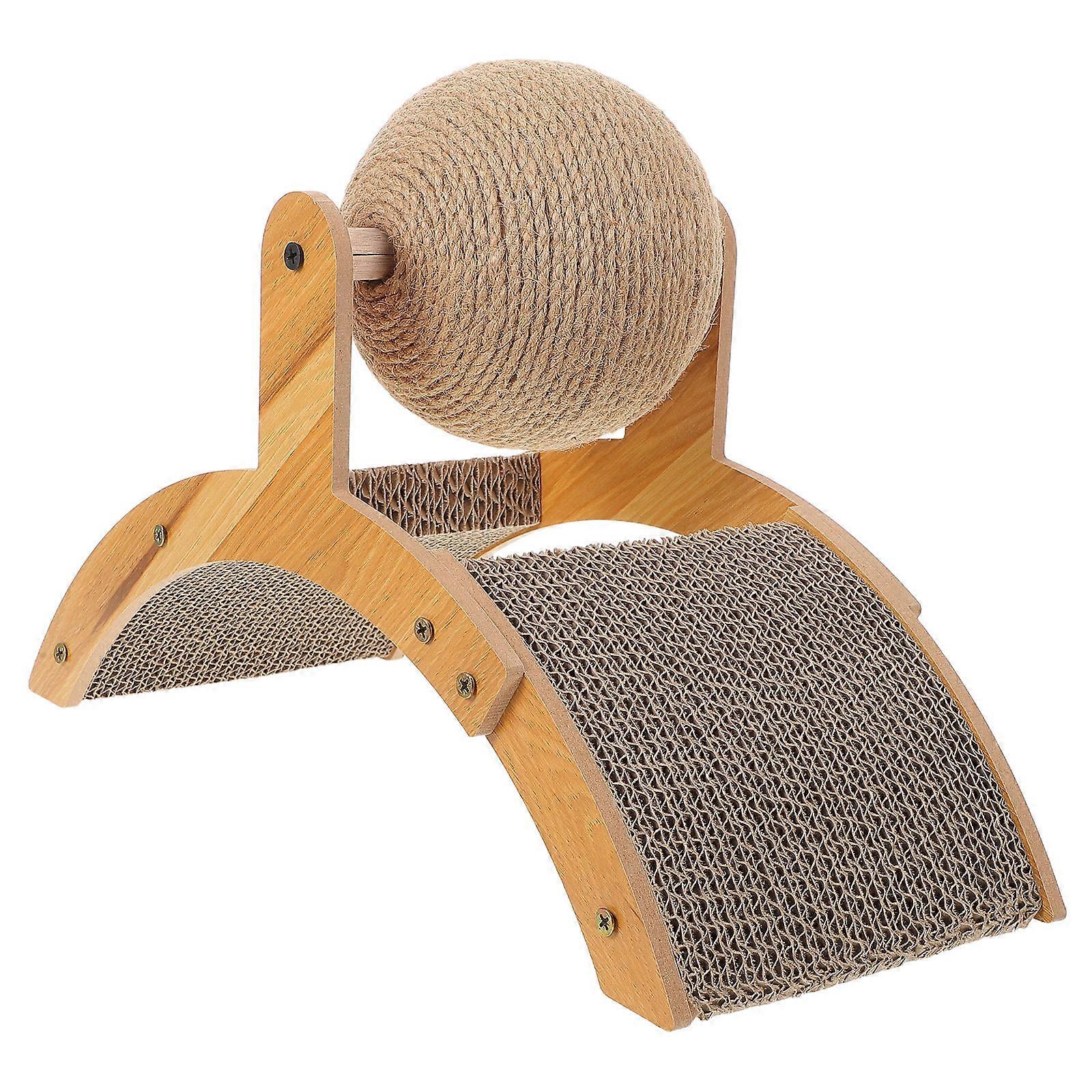 Cat Ferris Wheel Toys Vertical Sisal Climbing Frame For Home Use Khaki 35.00X26.00X15.00CM Entertainment 1Pcs