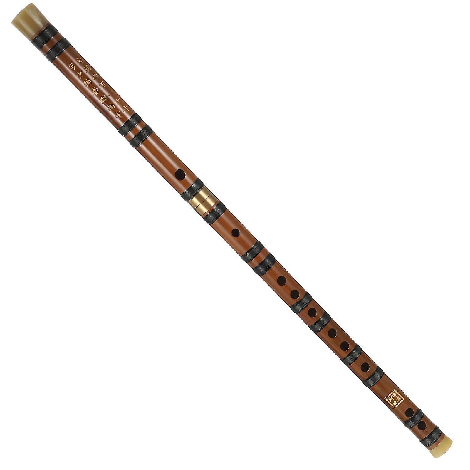 Cylindrical Bamboo Flute Traditional Chinese Instrument For Performance Gift Giving 57X2CM Sound Emission 1Pack