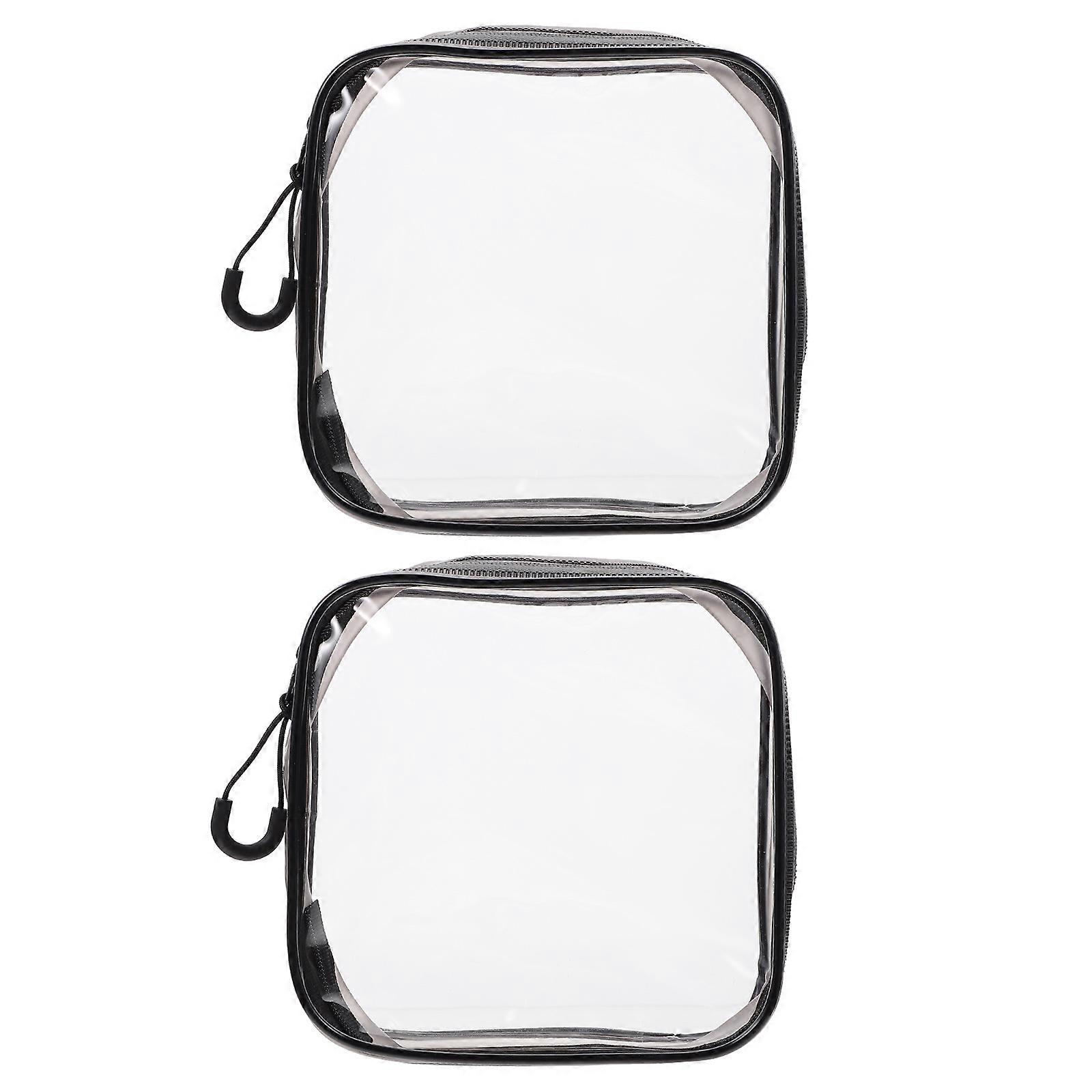 Portable Cosmetics Bag Handheld Makeup Bag for Storage 10Pcs Black