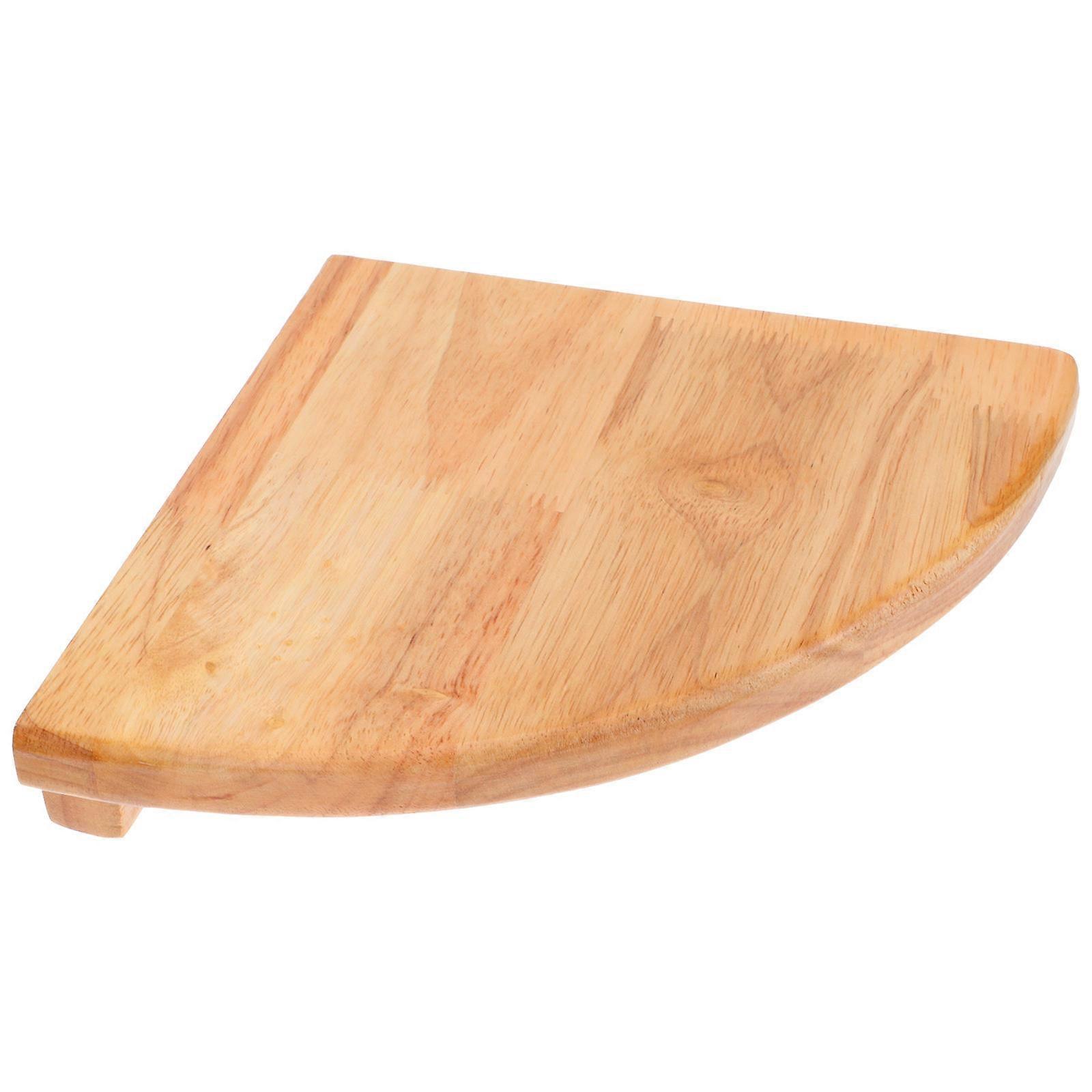 Wall Storage Rack Sector Shape for Storage Use 2Pcs Wooden Wall Shelf