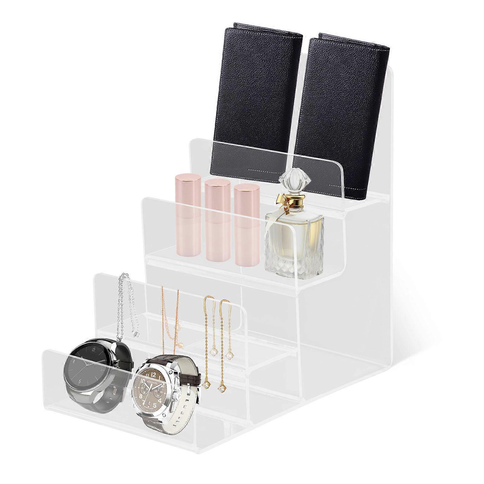 Transparent Multi-Layer Wallet Display Stand Acrylic Rack for 3Pcs