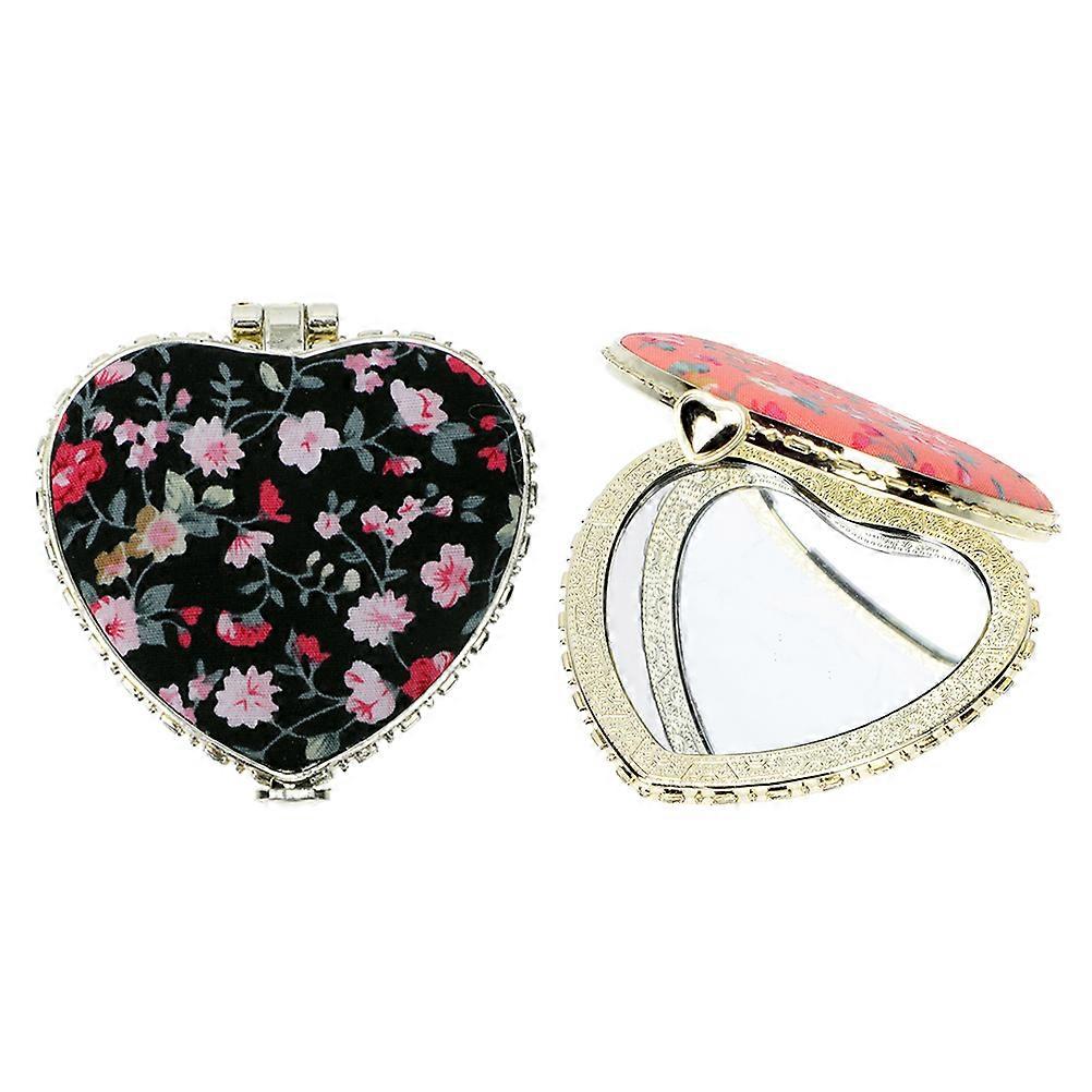 Foldable Heart-Shaped Makeup Mirror for Makeup 4Pcs Assorted Color
