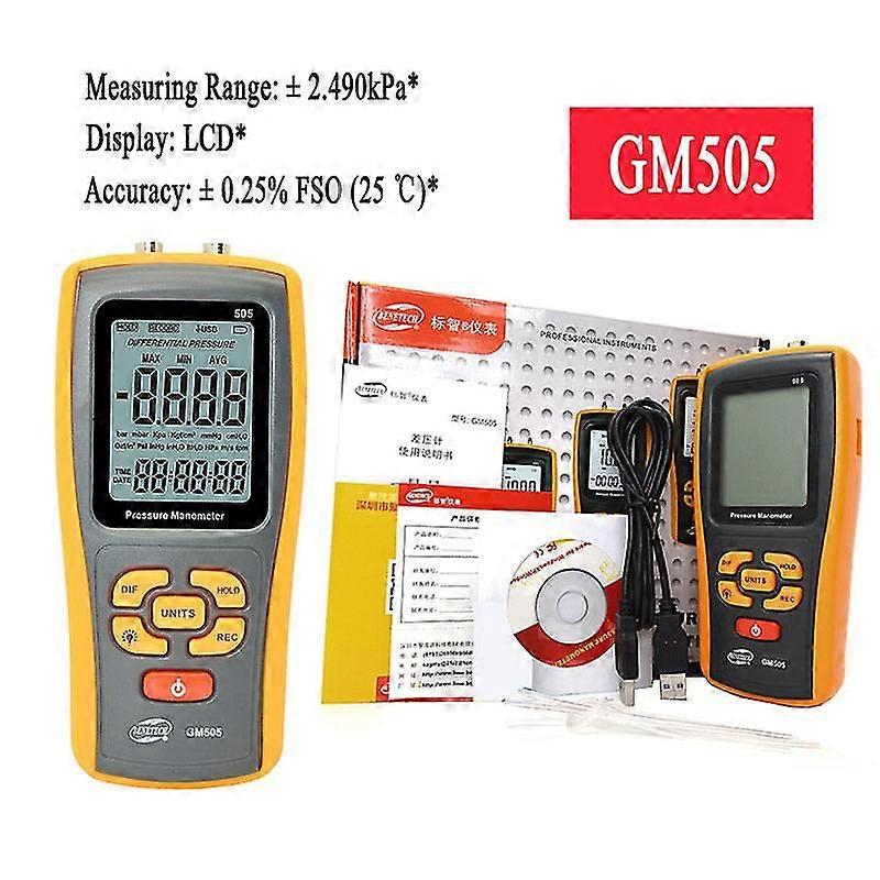Digital pressure gauge for Benetech GM505 GM510 GM511 GM520, handheld manometer tester