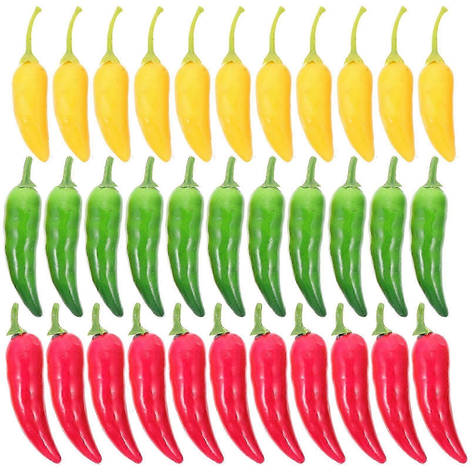 Artificial Chili Pepper Decoration Simulation 60Pcs