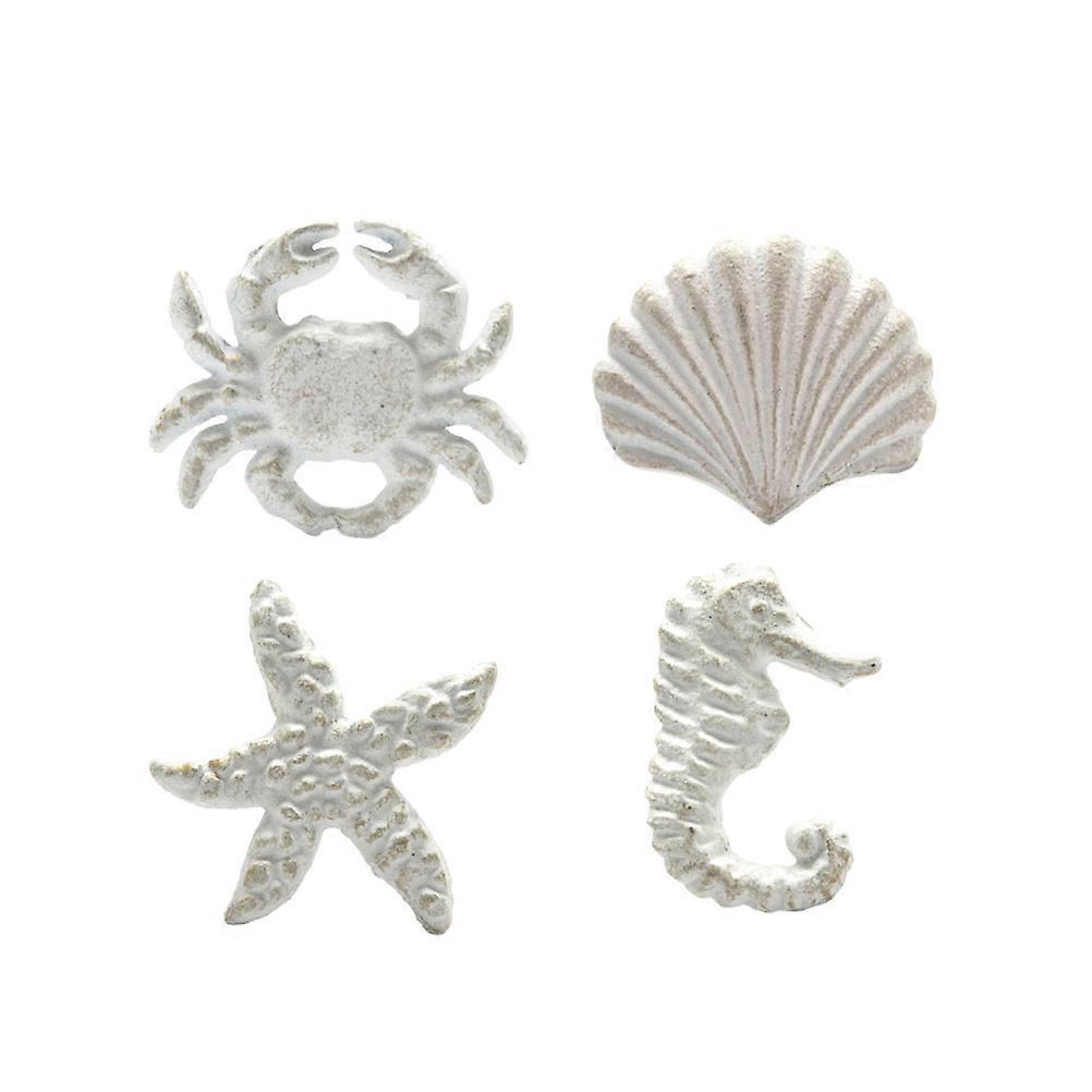 Iron Door Knobs Marine Animal Drawer Handle for Door 12Pcs White Set