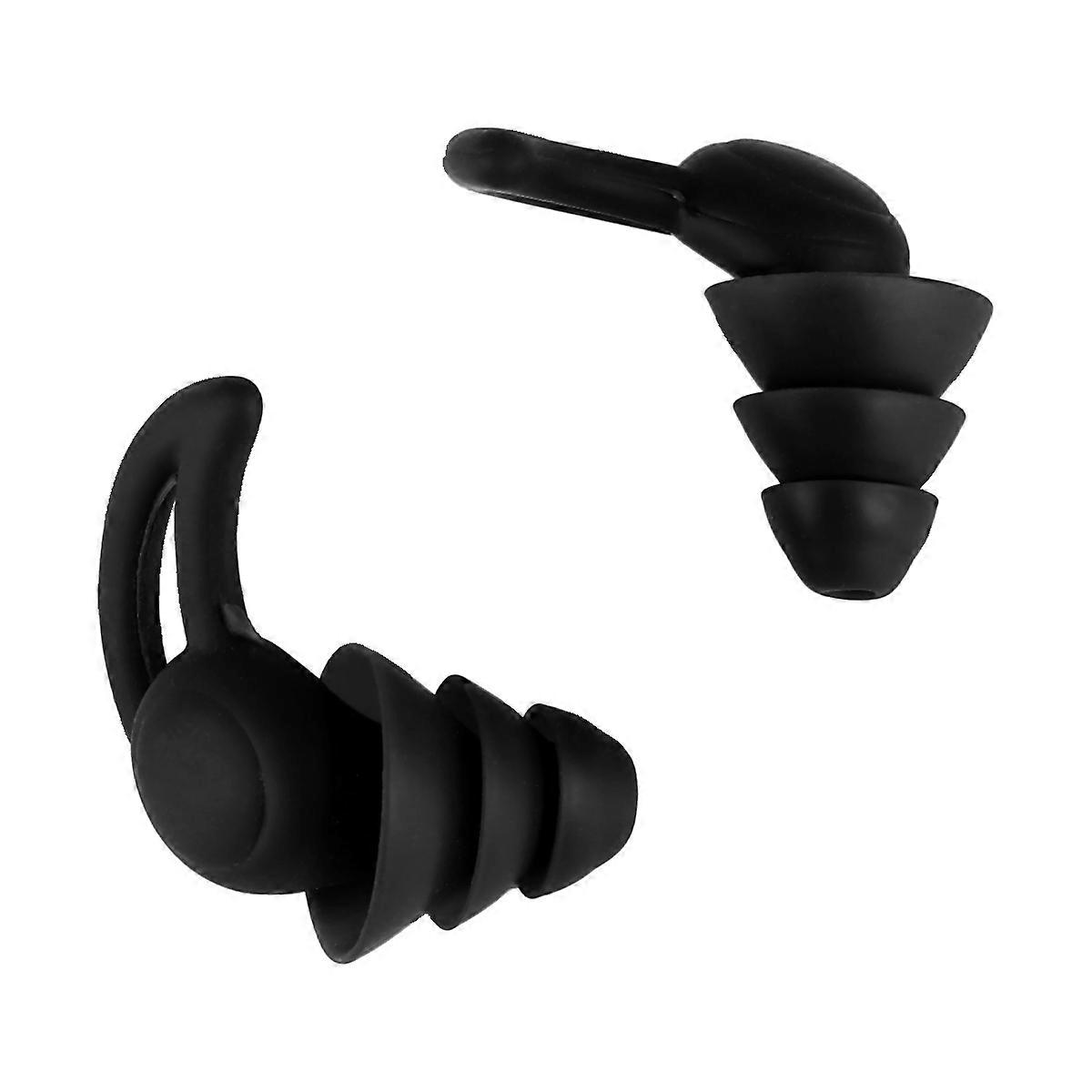 Washable Noise Cancelling Ear Plugs for Noise Reduction 2Pairs Black