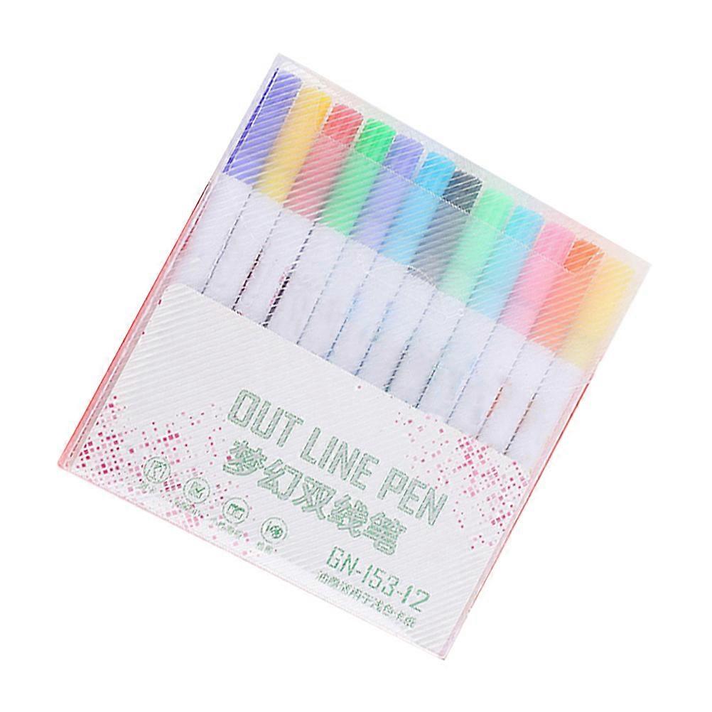 Water Markers for Art Double-Line Drawing Pen Set for Drawing 2Sets