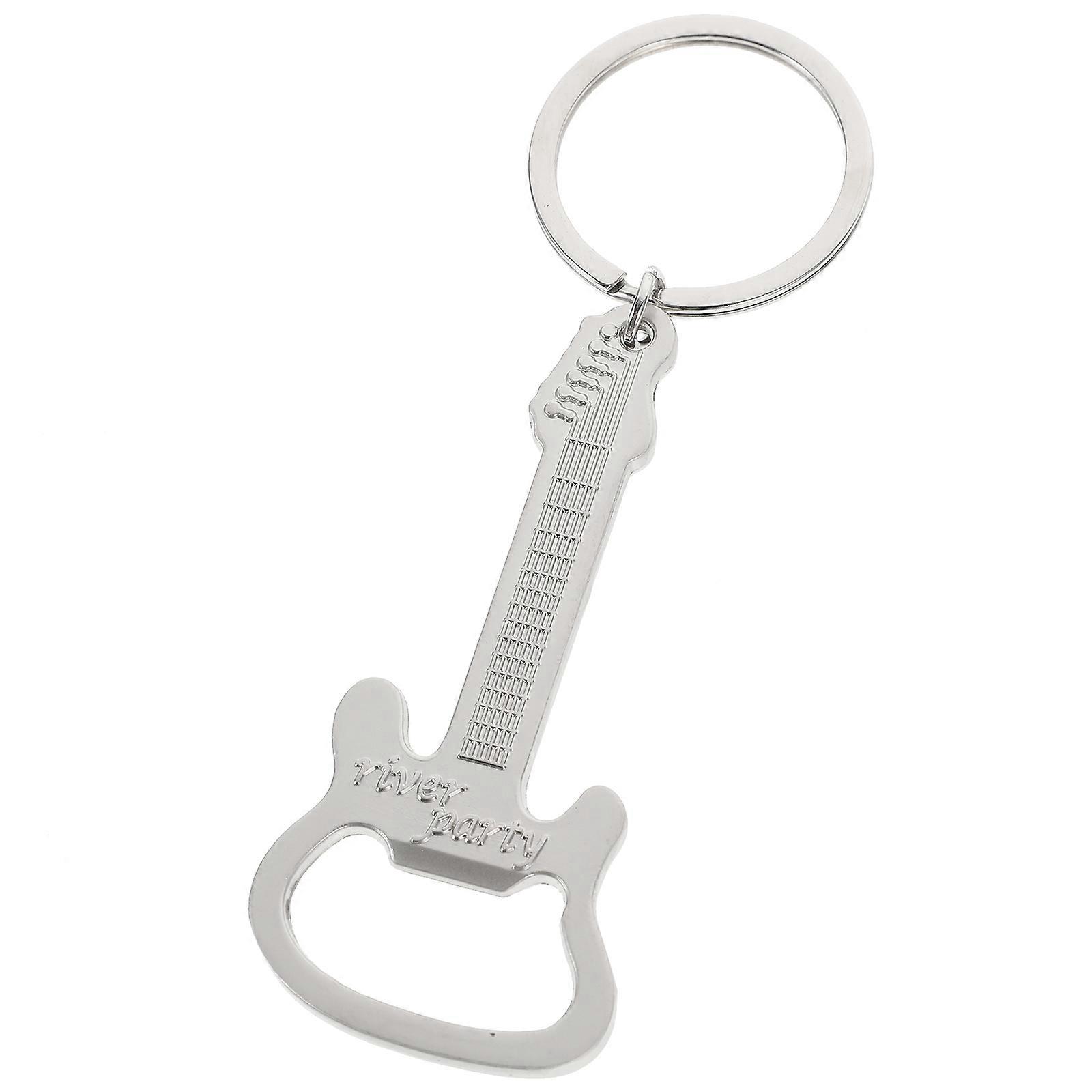 3Pcs Guitar Shape Bottle Opener Keychain for Portable Beverage Use