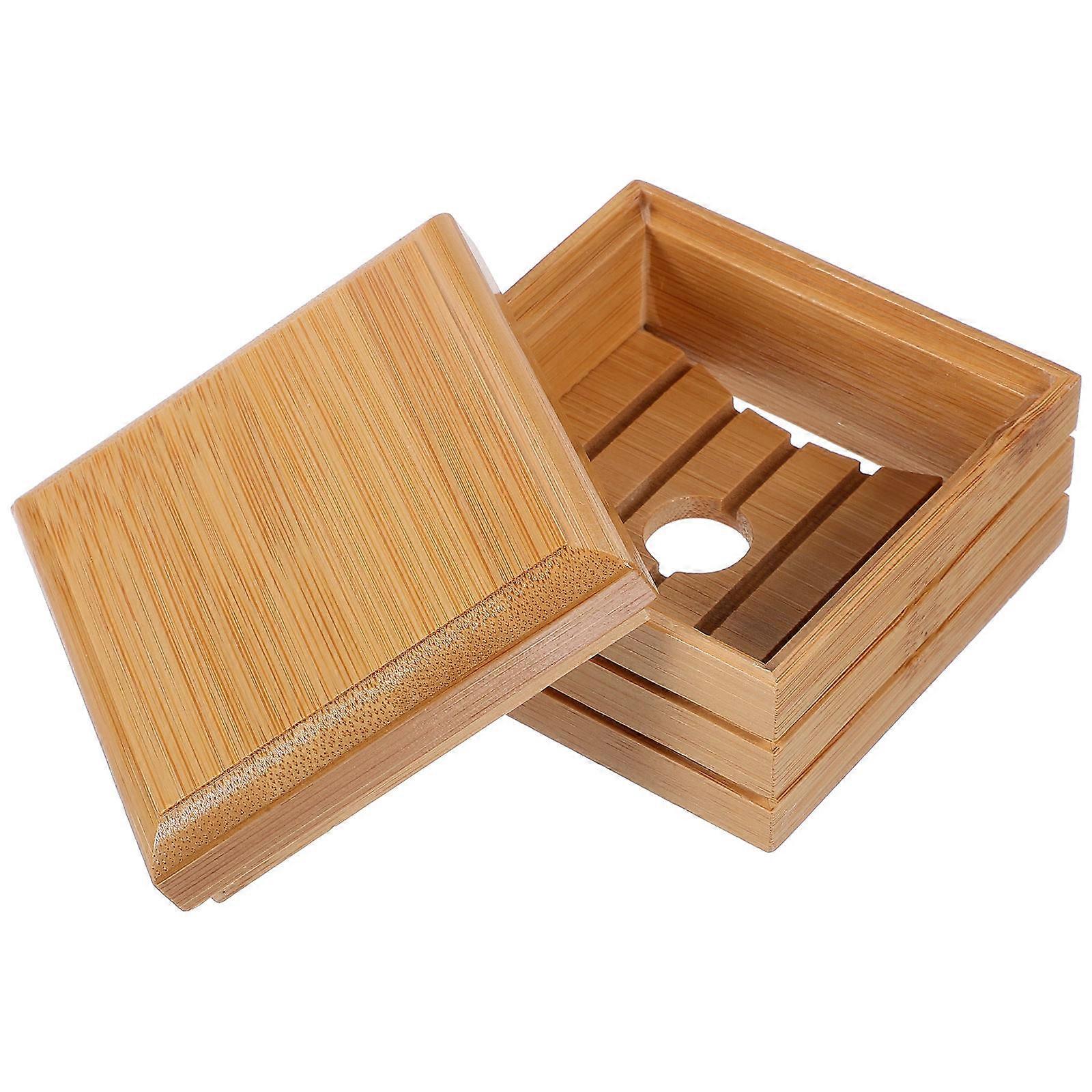 Wood Soap Tray Soap Storage Holder for Home Use 3Pcs Set