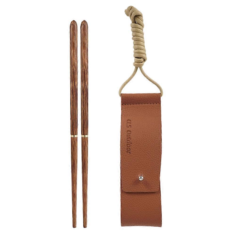 Reusable Wood Chopsticks Light Brown Portable For Individual Users 21.7x0.8cm 1 Pair