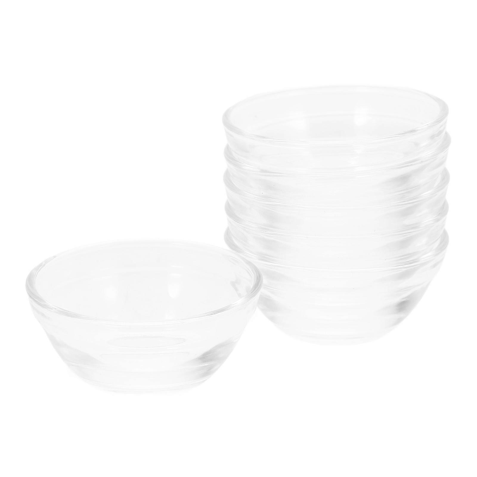 Clear Glass Mini Bowls Heat Resistant for Home Use 6Pcs 2.4×2.4×1.2in Multi-function