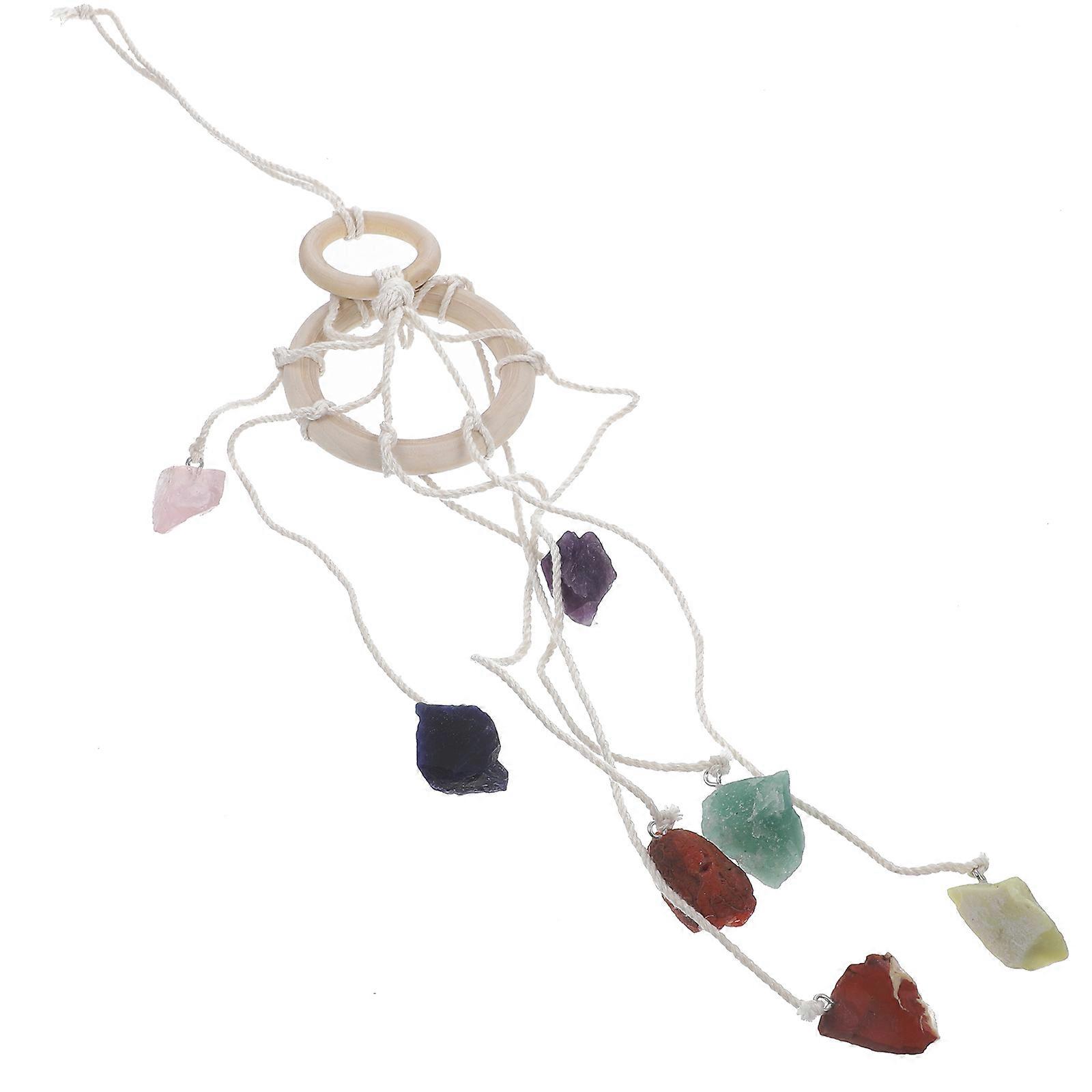 Hanging Stone Wind Chime for Home Decor 4Pcs Chakra Crystal Decorative Set
