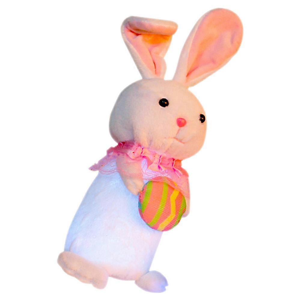 Cute Bunny Figurine 3Pcs Plush Rabbit Ornaments Suitable For Home Decor Ideal For Easter Day Glowing Design