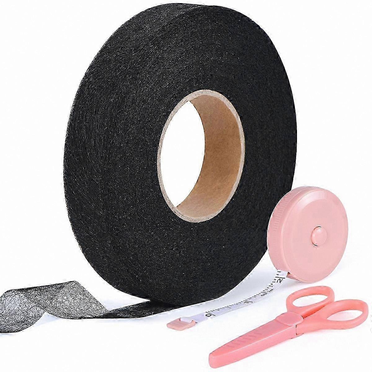 Iron-On Fabric Tape - 3/4 Inch x 70 Yards - No Sew Adhesive Hemming Solution with Scissors and Measuring Tool