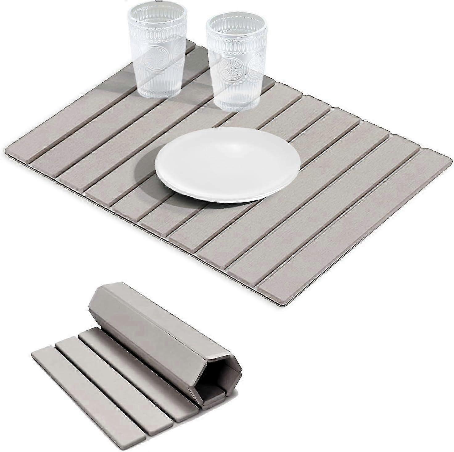 Foldable Stone Dish Drying Mat Fast Dry and Quickly Absorbed Collapsible Drying