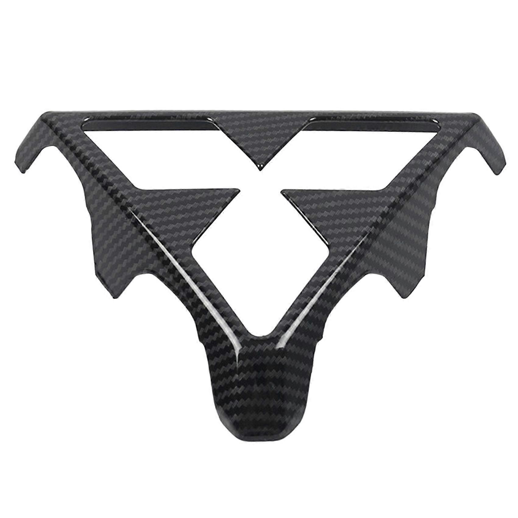 Front Grill Centre Logo Frame Central Panel Cover Trim,Carbon Fiber