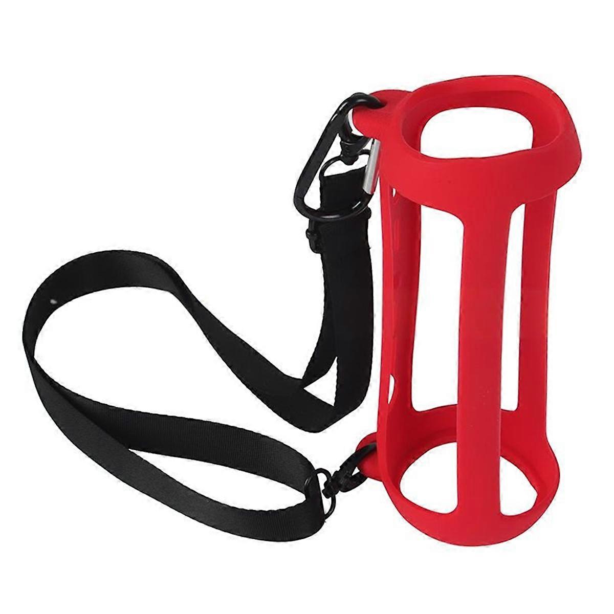 Silicone Bluetooth-Compatible Speaker Case with Carabiner Waterproof Protective Sleeve Adjustable St