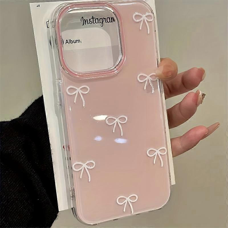 Bowknot Summer Simple Candy Colored Phone Case for iPhone 16 15 14 Plus 13 12 11 Pro Max Acrylic Silicone Shockproof Hard Cover