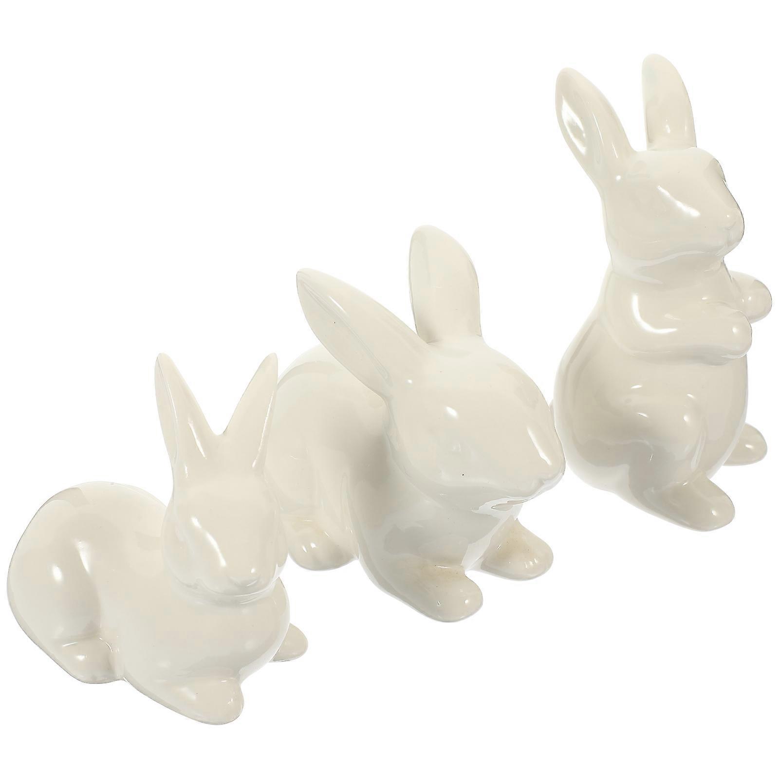 Ceramic Rabbit Statue for Decor with Table Rabbit Ornament