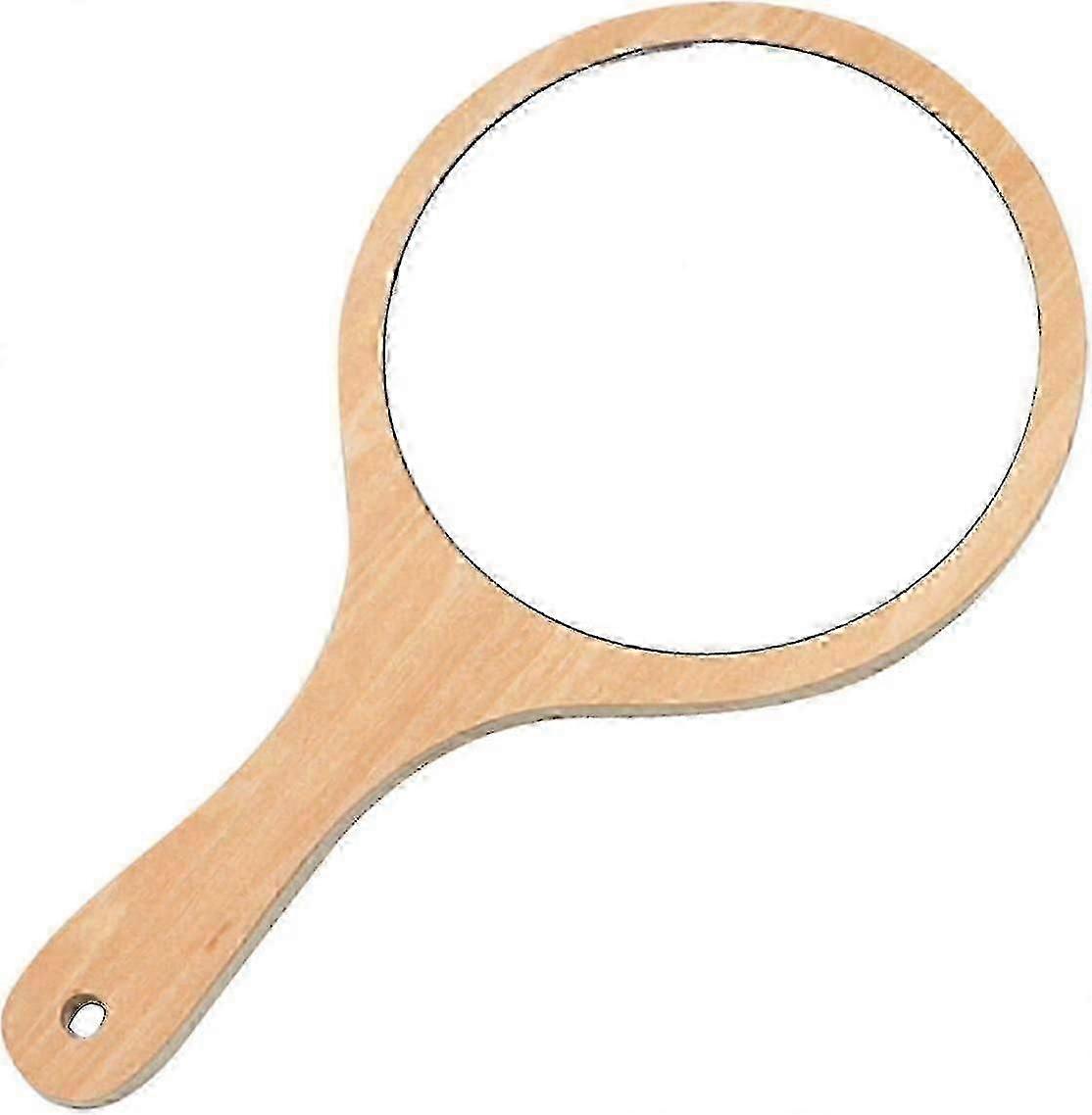 salon mirror circular wooden handle for makeup