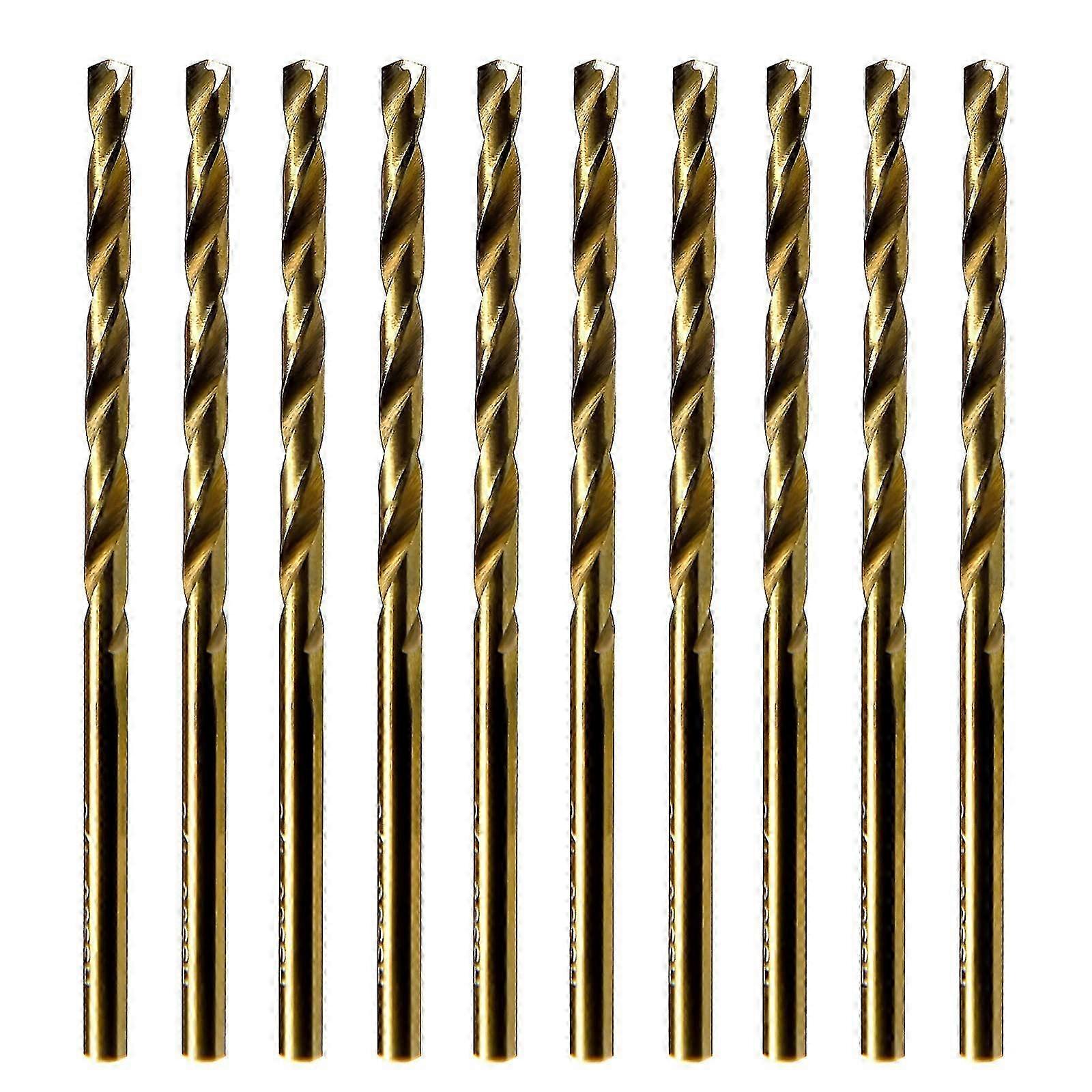 25-26 No.30 10pcs Identical Jobber Length Drills 0.1285' HSS M35 Cobalt Twist Drill Bits Wire Gauge Numbered Golden Straight Drills; JBN35G10R30P10