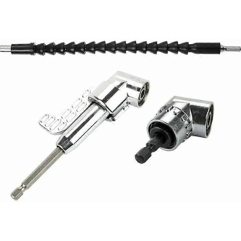 3pcs Power Tool Accessories, Angled Straight Hexagon Handle Extension Tool,