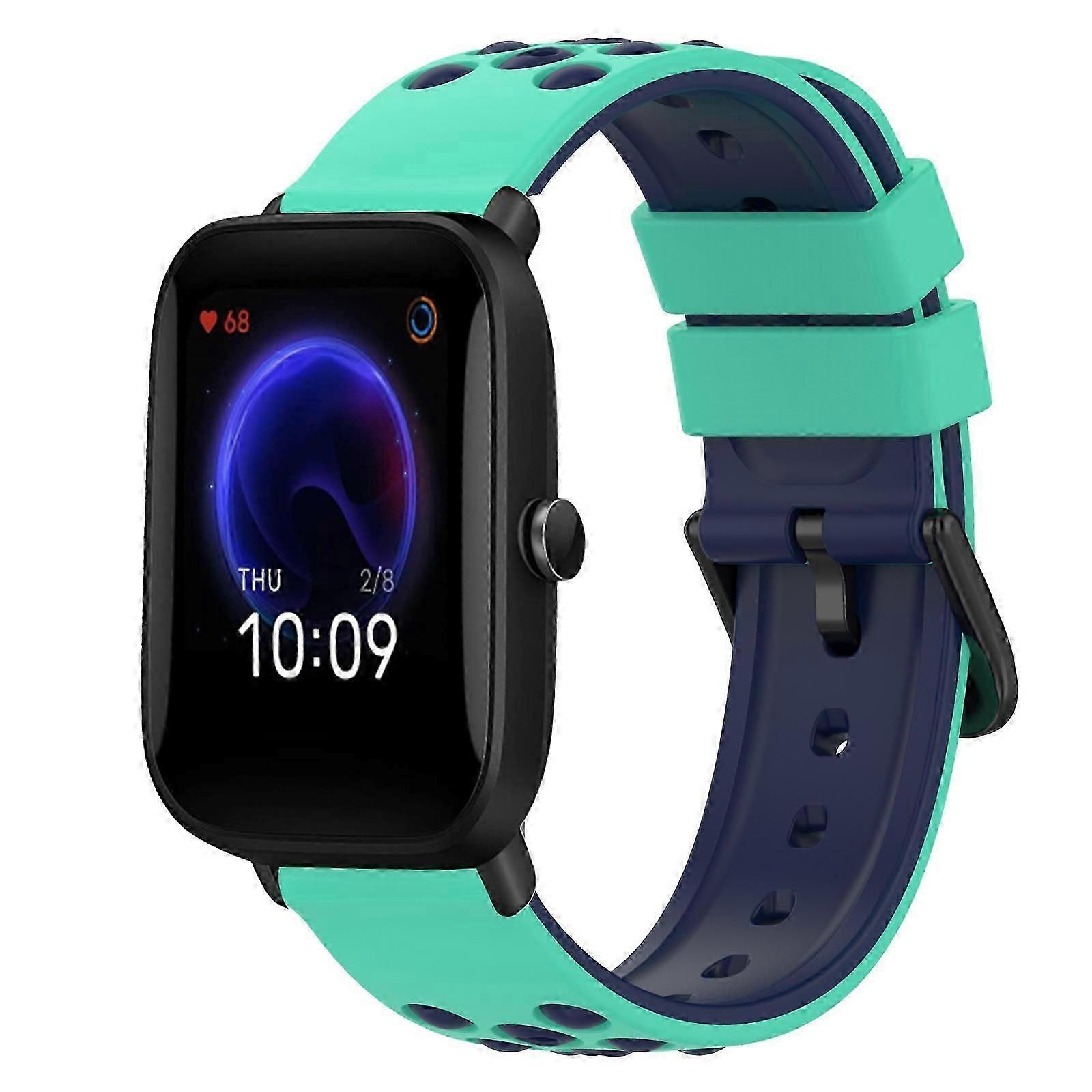 For Amazfit Pop Pro 20mm Two-Color Silicone Watch Band