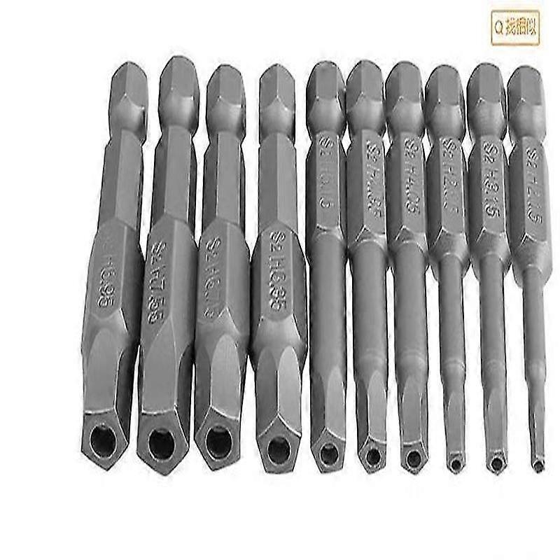 10Pieces 2.15-7.55 Magnetic Pentagonal Head Screwdriver Bits with 1/4" Secure Pentagonal Screwdriver Bit Set