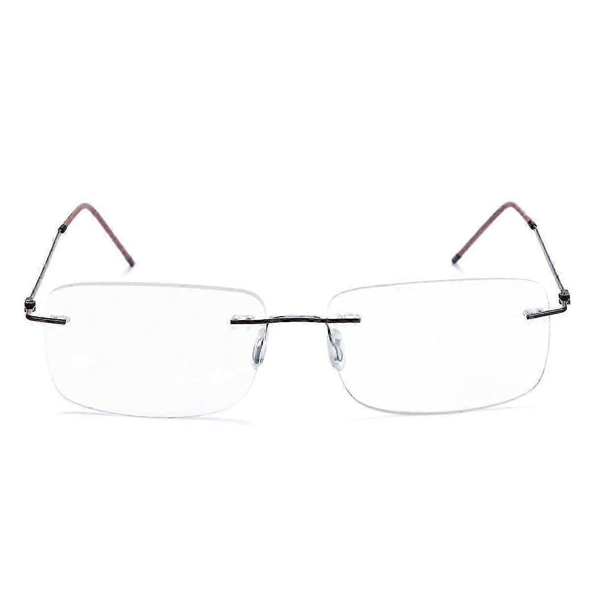 Rimless Progressive Multifocal Reading Glasses for Men and Women, Blue Light Blocking Computer Readers, No Line Design