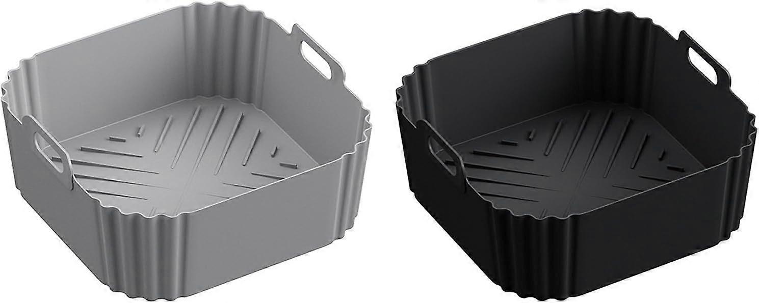 Silicone Air Frying Machine Liner Circular Reusable For Basket Black