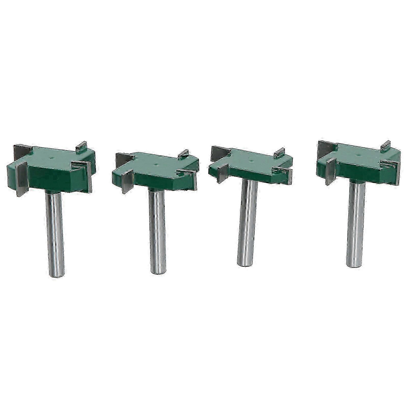 25-26 4pcs / set 1/4 Shank Four Edge TSlot Slotting Router Bit Woodworking Cutter Milling Cutter