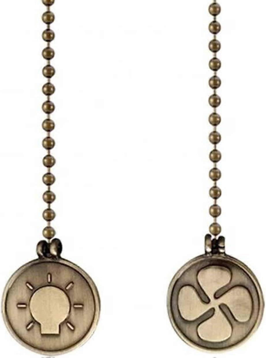 Ceiling Fan Pull Chain,One Pair 3mm Diameter Beaded Ball Light Bulb & Fan Shaped