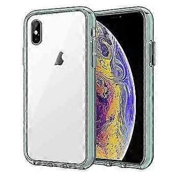 Case for iPhone Xs and iPhone X, Shockproof Transparent Bumper Cover, Anti-Scratch Clear Back (Midnigth Green) 25-26s