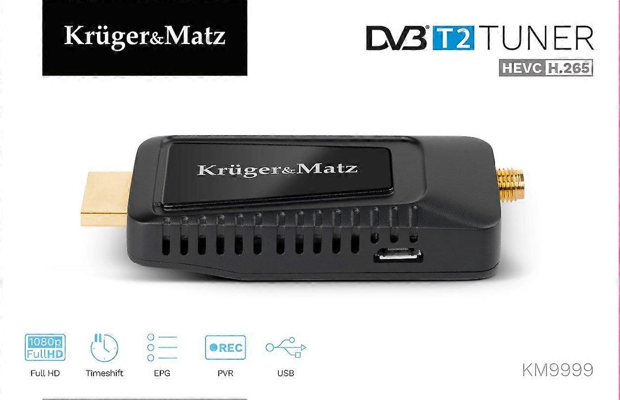 Sintonizador Kruger & Matz Mini DVB-T2 H.265 Hevc Km9999