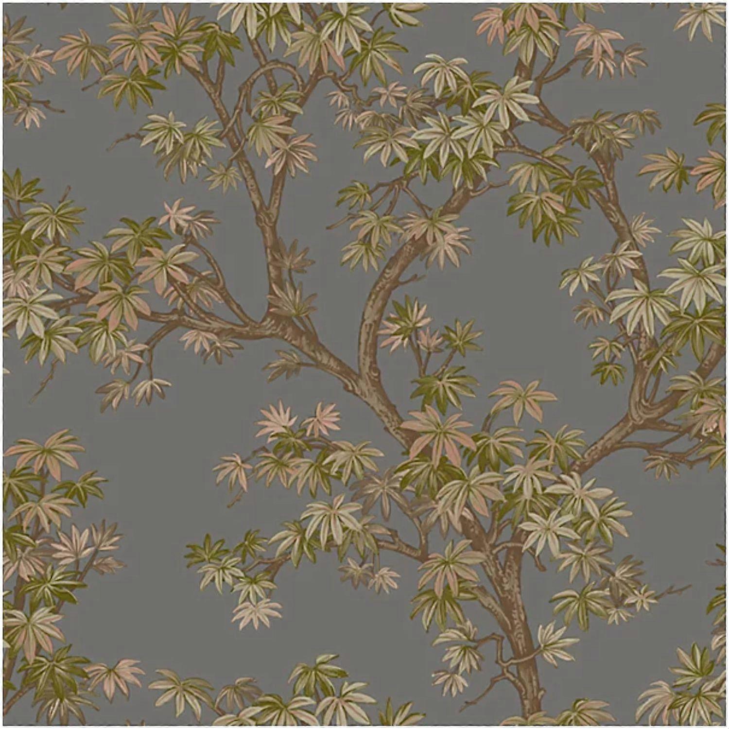 Grandeco Acer Tree Charcoal Vinyl Wallpaper