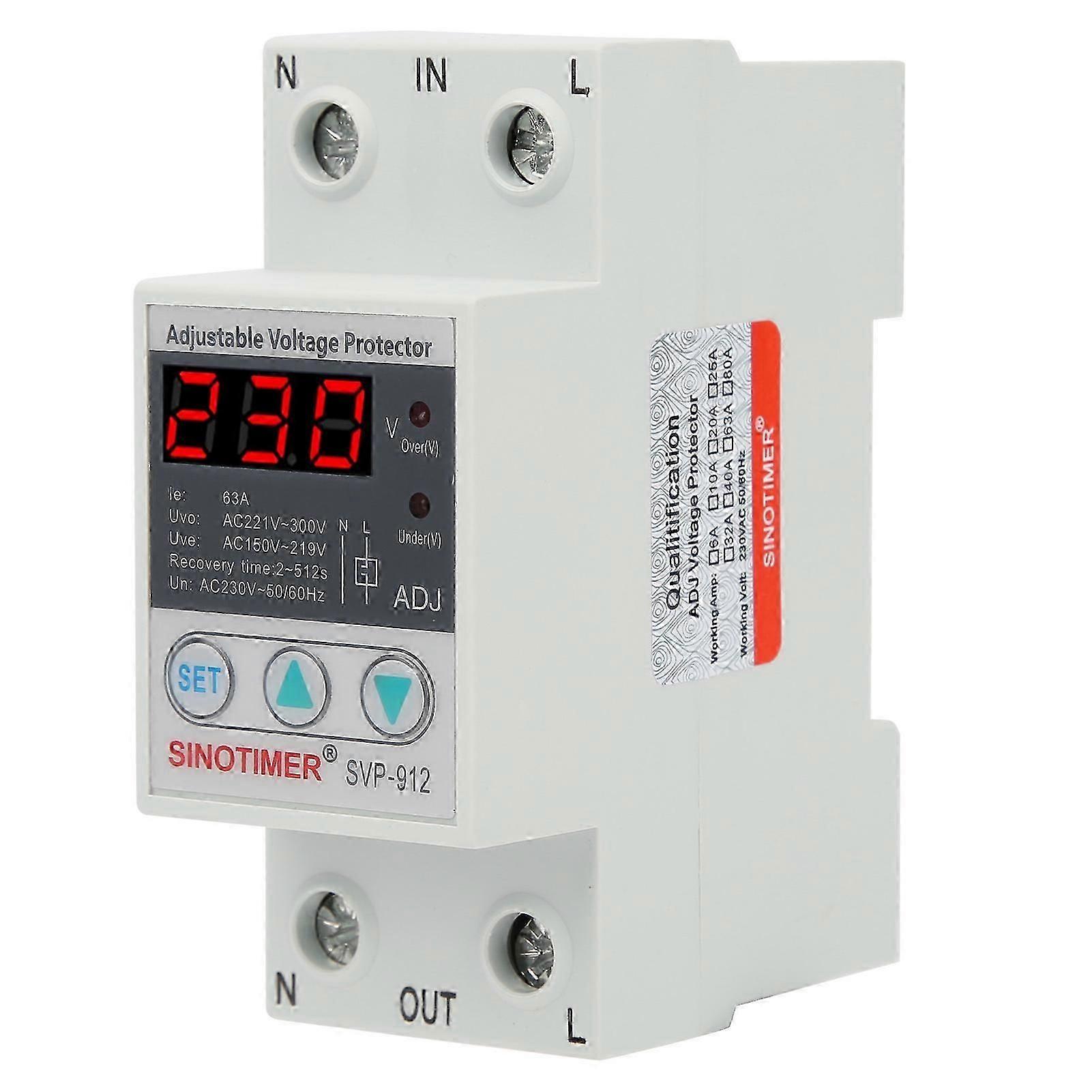230V Under Over Voltage Protector Adjustable Recovery Protective Relay Voltmeter SVP91263A