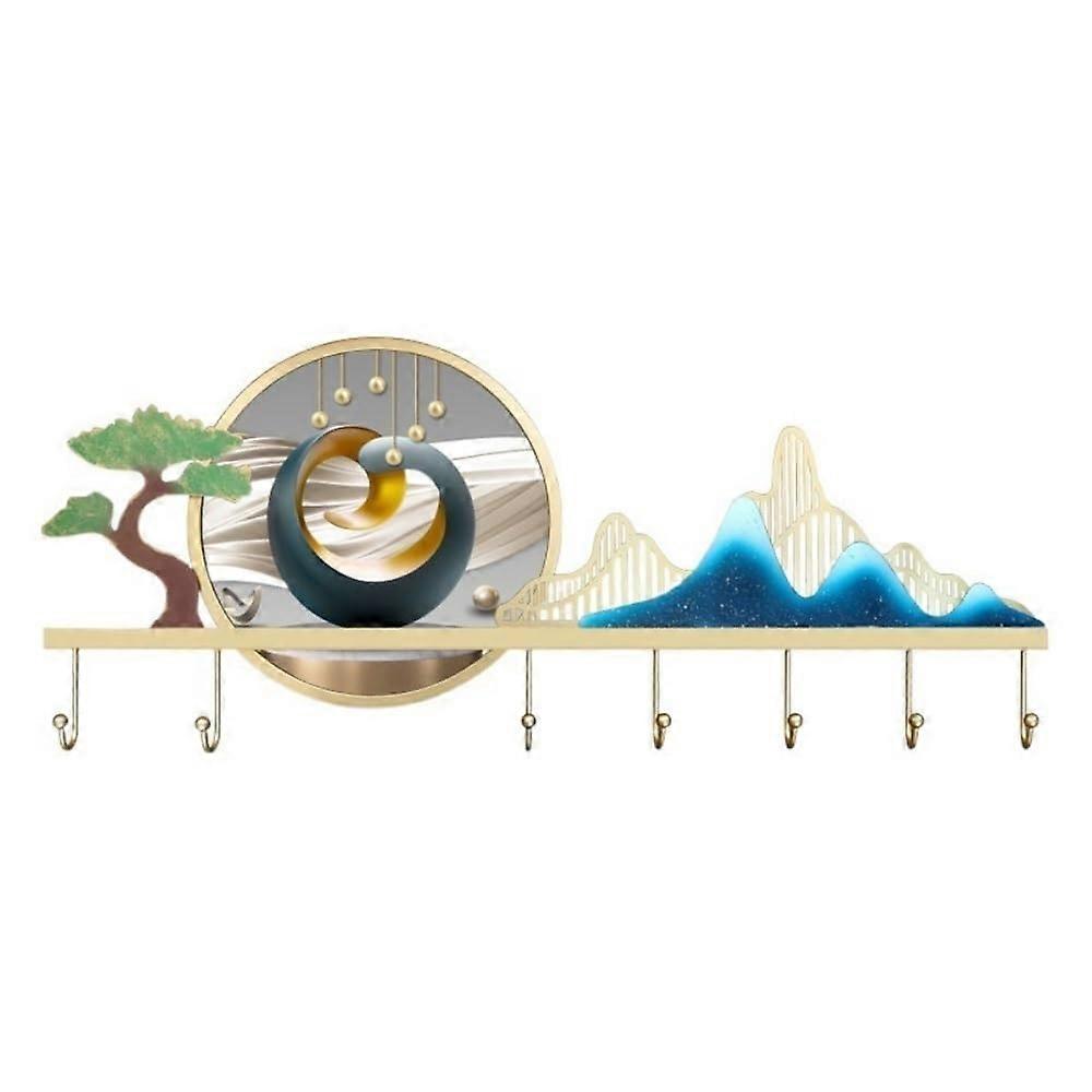 Wall Mounted Clothes Rack with Decorative Entryway Hooks for Coats and Hats in Hallway