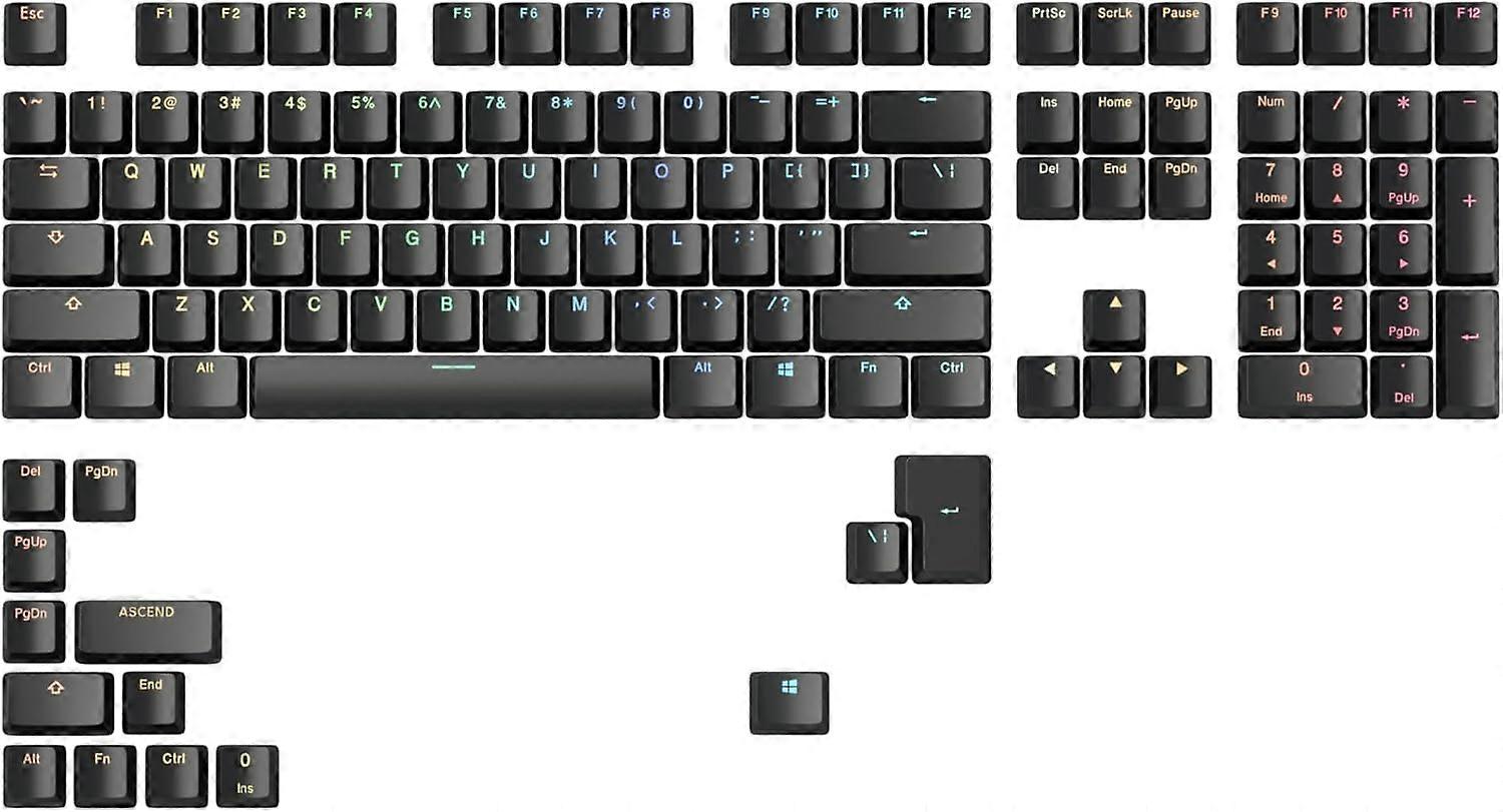 Doubleshot 123-Keycap Set (ANSI) - Premium OEM Profile in Classic Black - Ideal for RGB Backlit Mechanical Keyboards  Black   ABS Solid RGB Keycaps