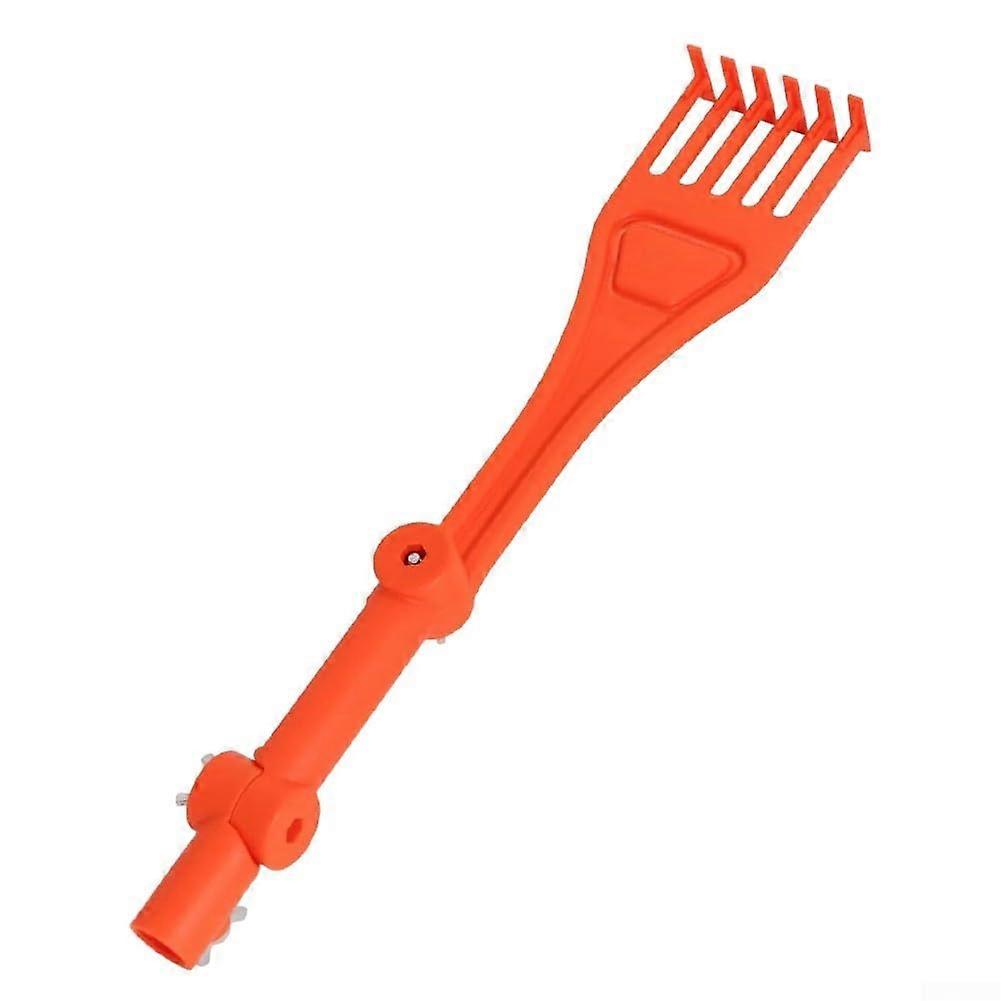 Gutter Cleaning Tool Rotating Handle Mini Rake Leaves Debris Removal Orange ABS 39.4x7.5 Cm