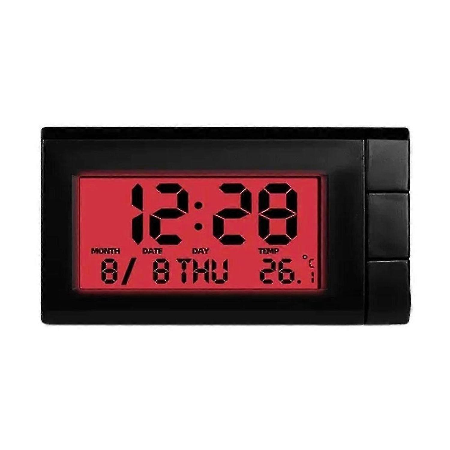 Car Digital Clock Thermometer Dashboard Desk LCD Display Auto Interior Decor_Lucky_B