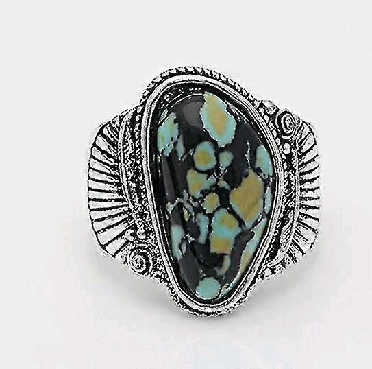 Nová móda syntetické tyrkysové peří prsten