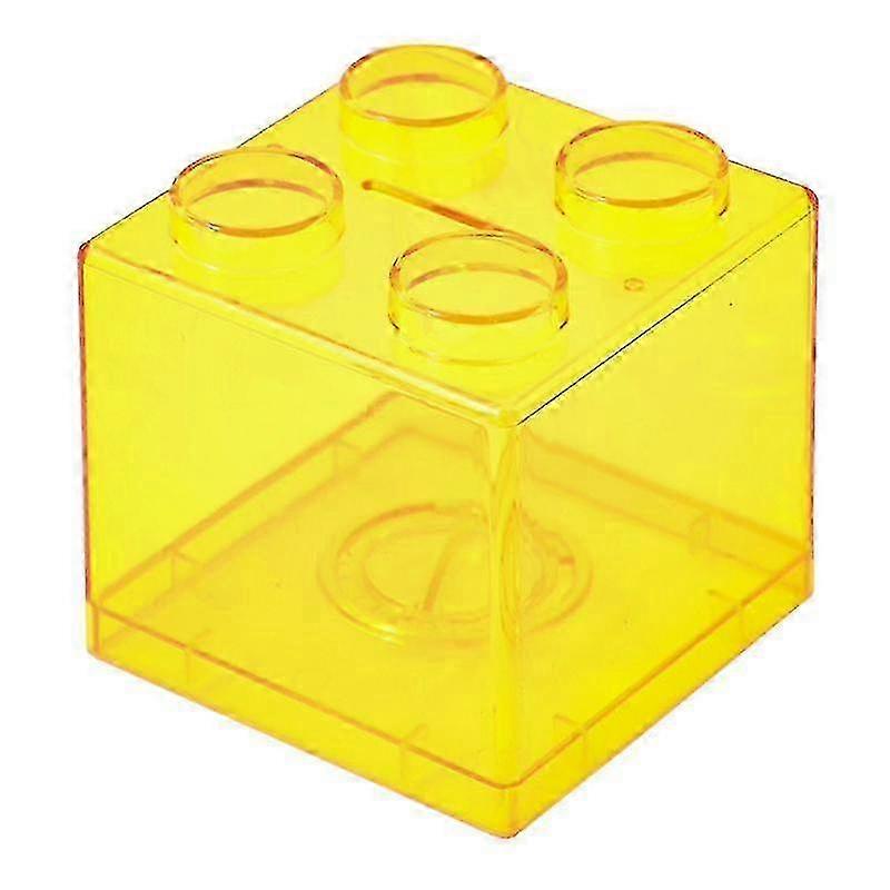 Coin Bank Transparent Visible Easy to Use Kids Building Block Design Money Saving Box for Gifts