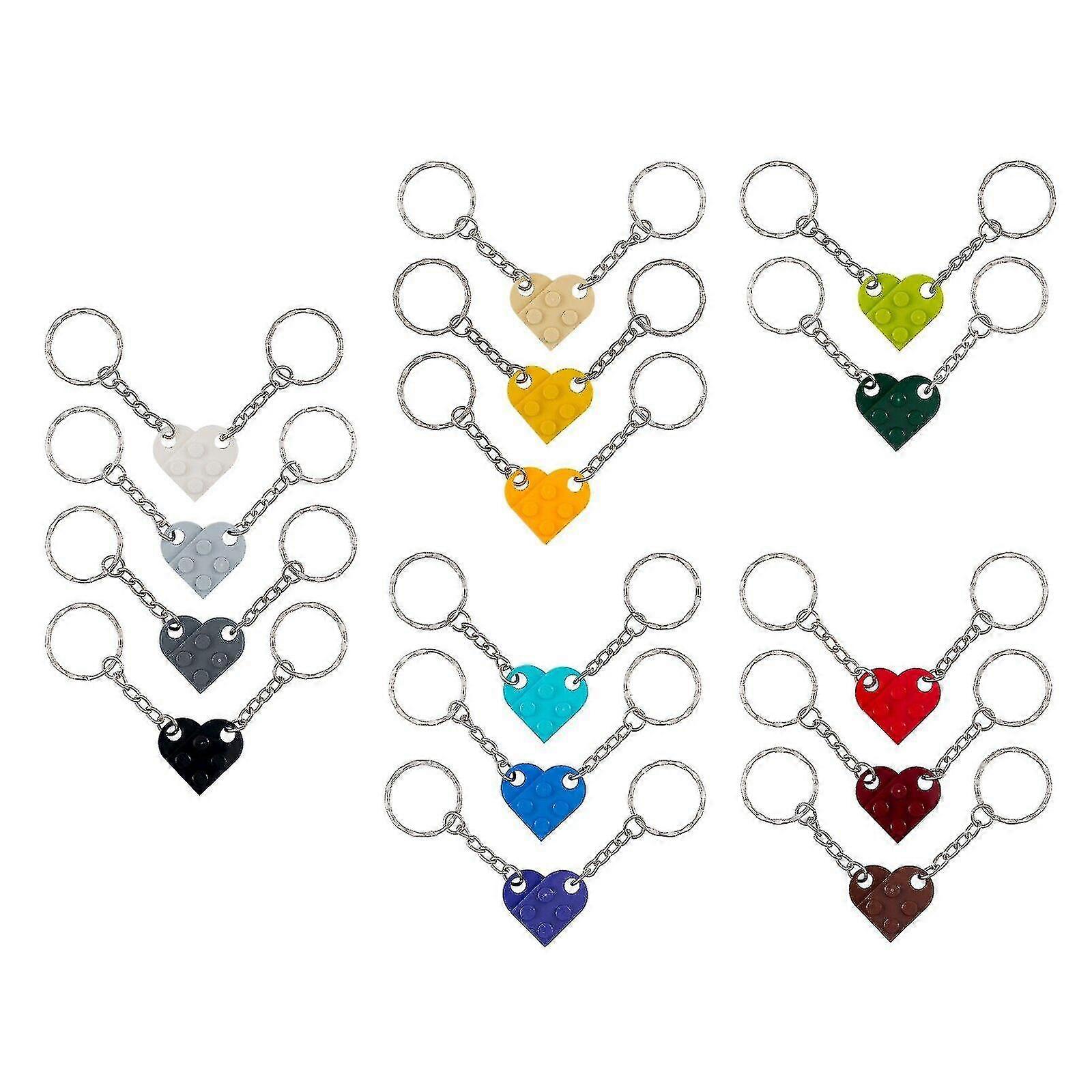 Heart-Shaped Keyring / Keychain Crafted with Bricks - Unique Valentine's Day Gift for Him/Her (New Release)