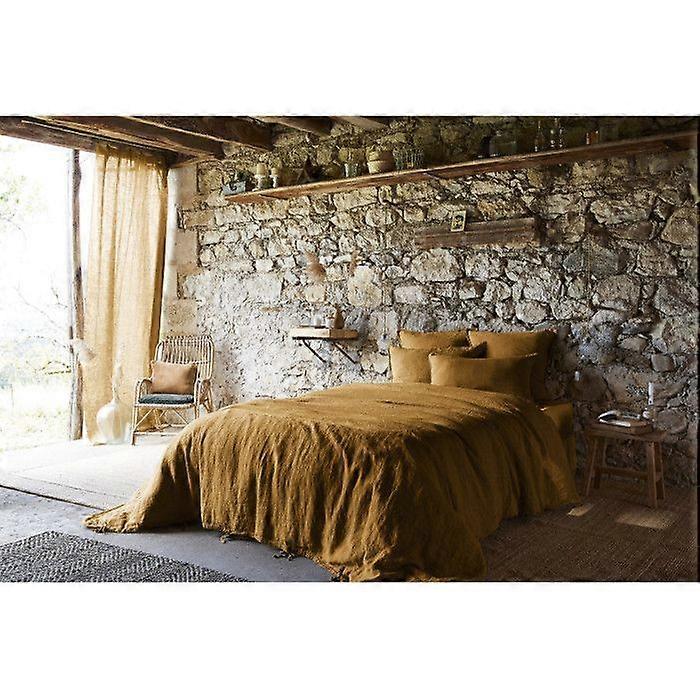 Leffet papillon Soline Duvet Cover in All Sizes Washed Linen - Soline Caramel - Duvet Cover 140 x 20