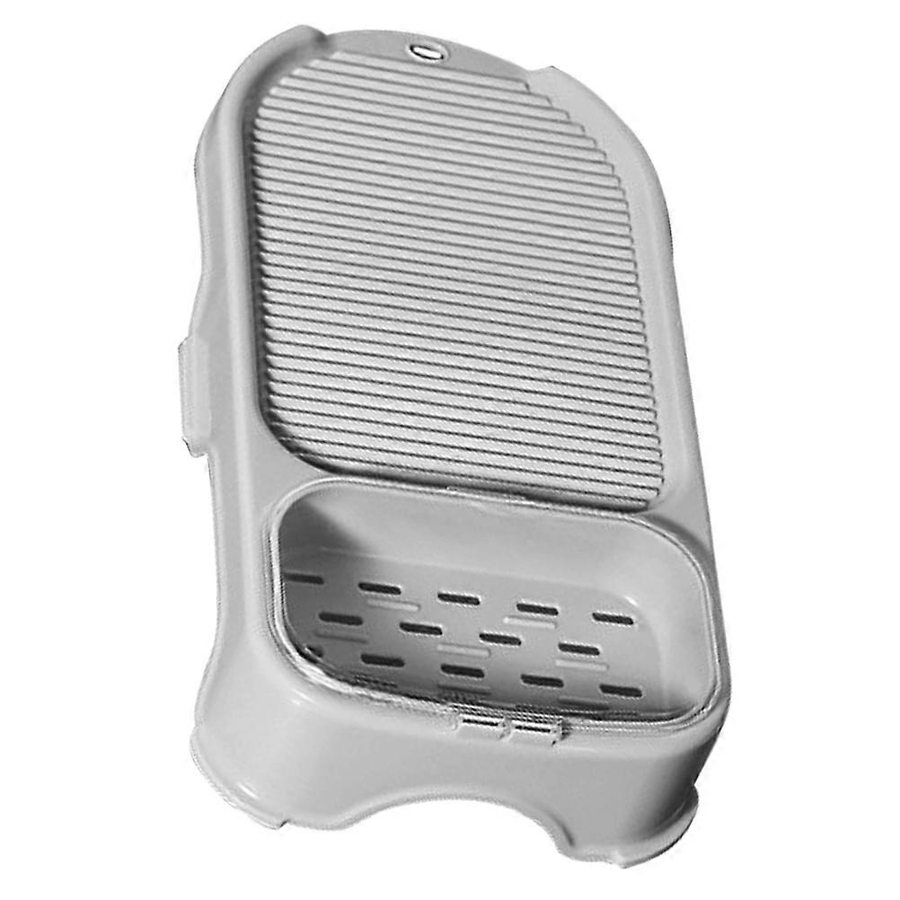 Thickened Rectangular Washboard With Soap Holder For Diaper Washing Grey Friction Increase 1Pack